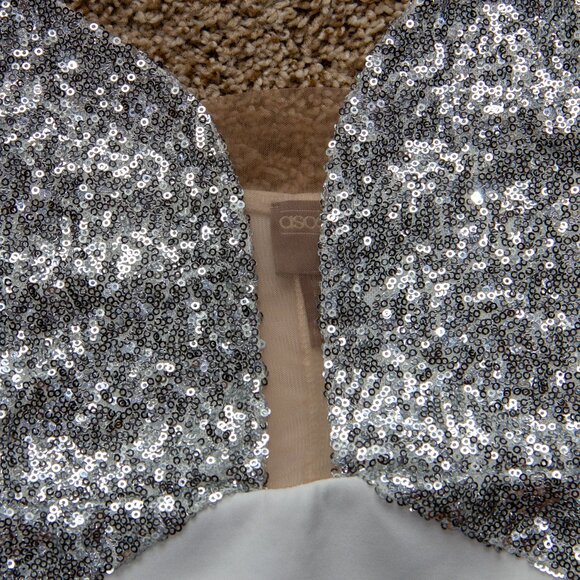 ASOS, White and Sequin Midi Dress, 10 - Picture 2 of 4
